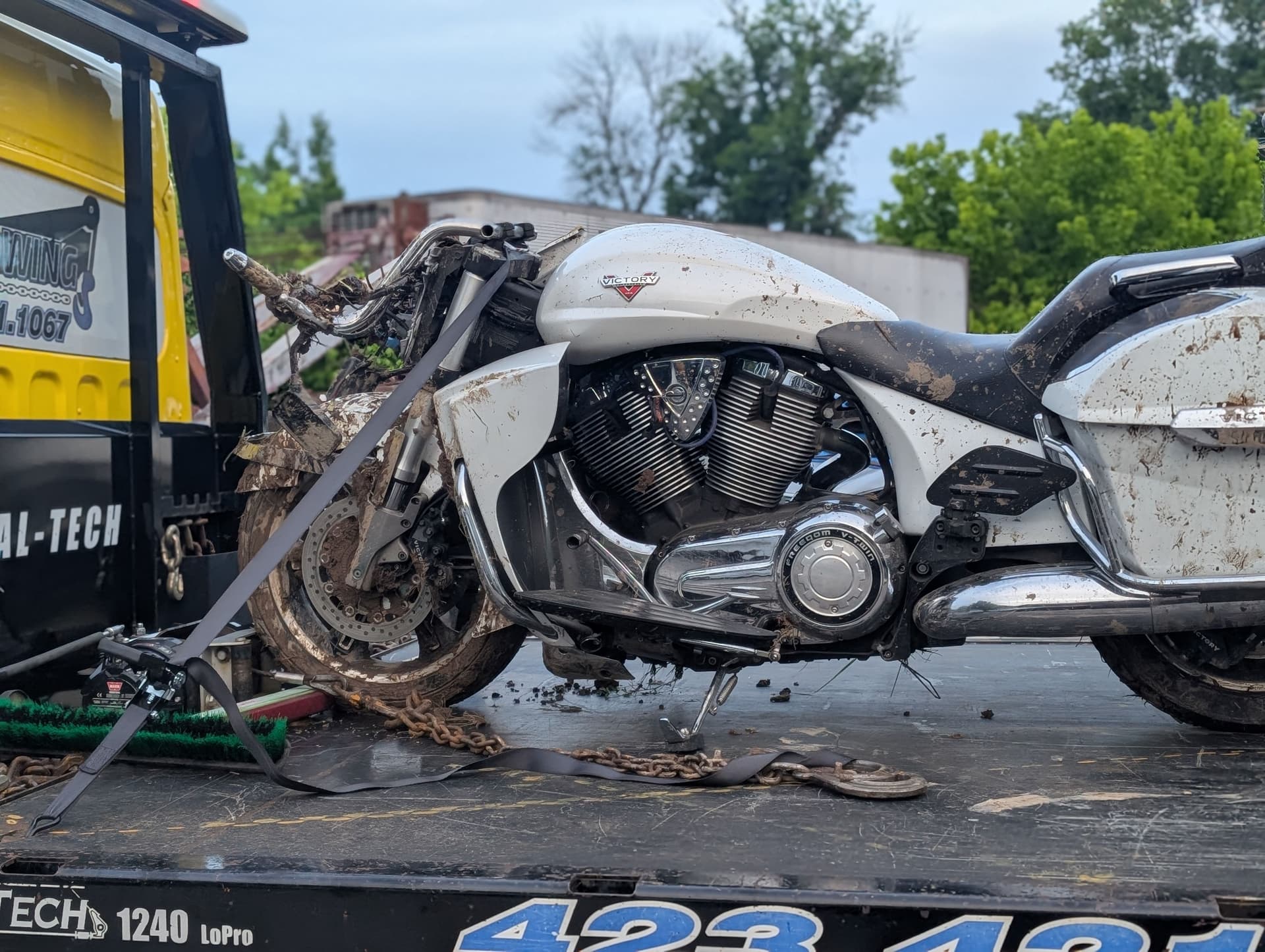 Motorcycle Accident Recovery - Victory Bagger After a Serious Crash image