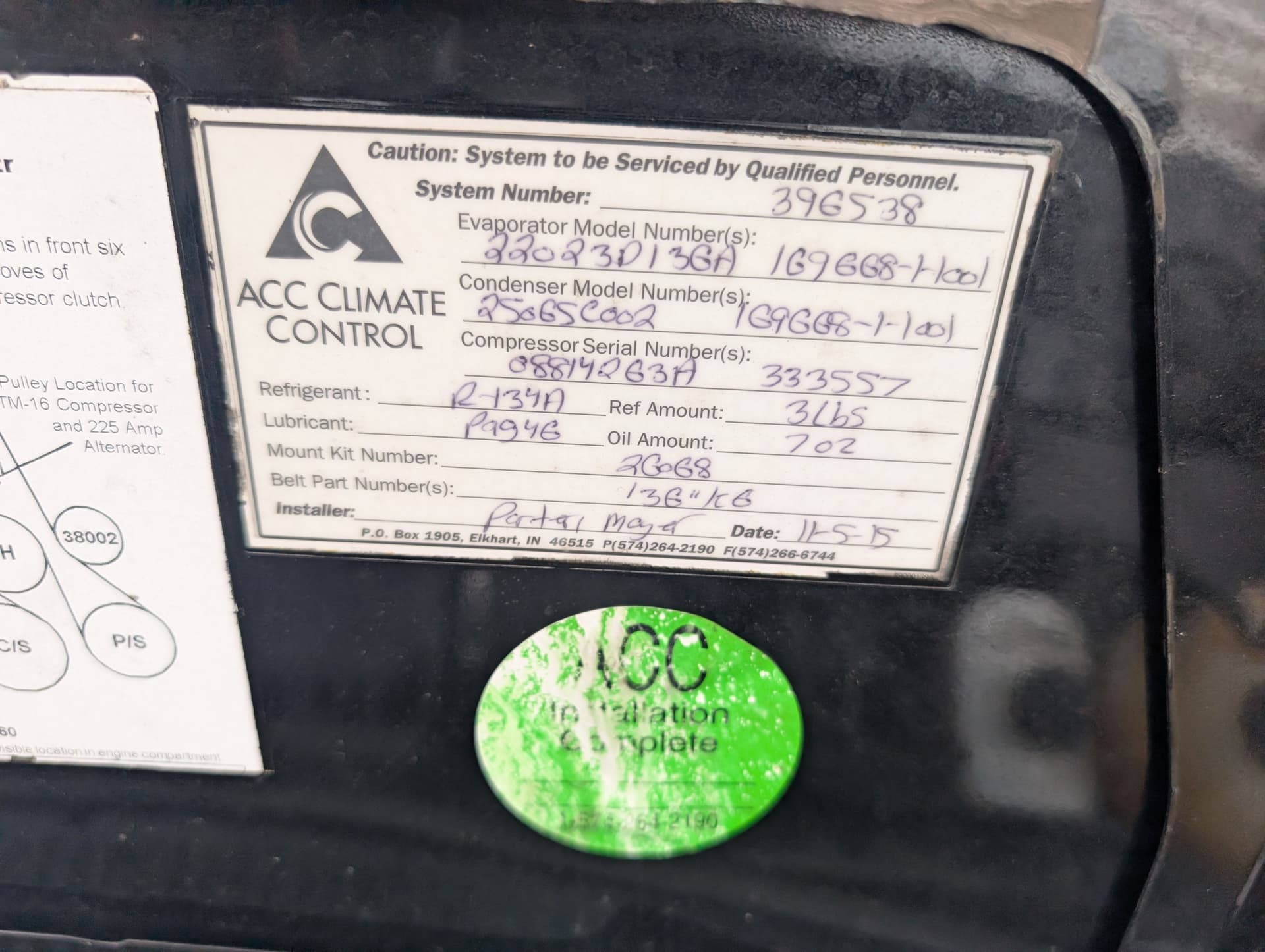 Gallery photos for A/C Repair on a 2016 Ford E350 Turtle Top Luxury Coach: Image #2