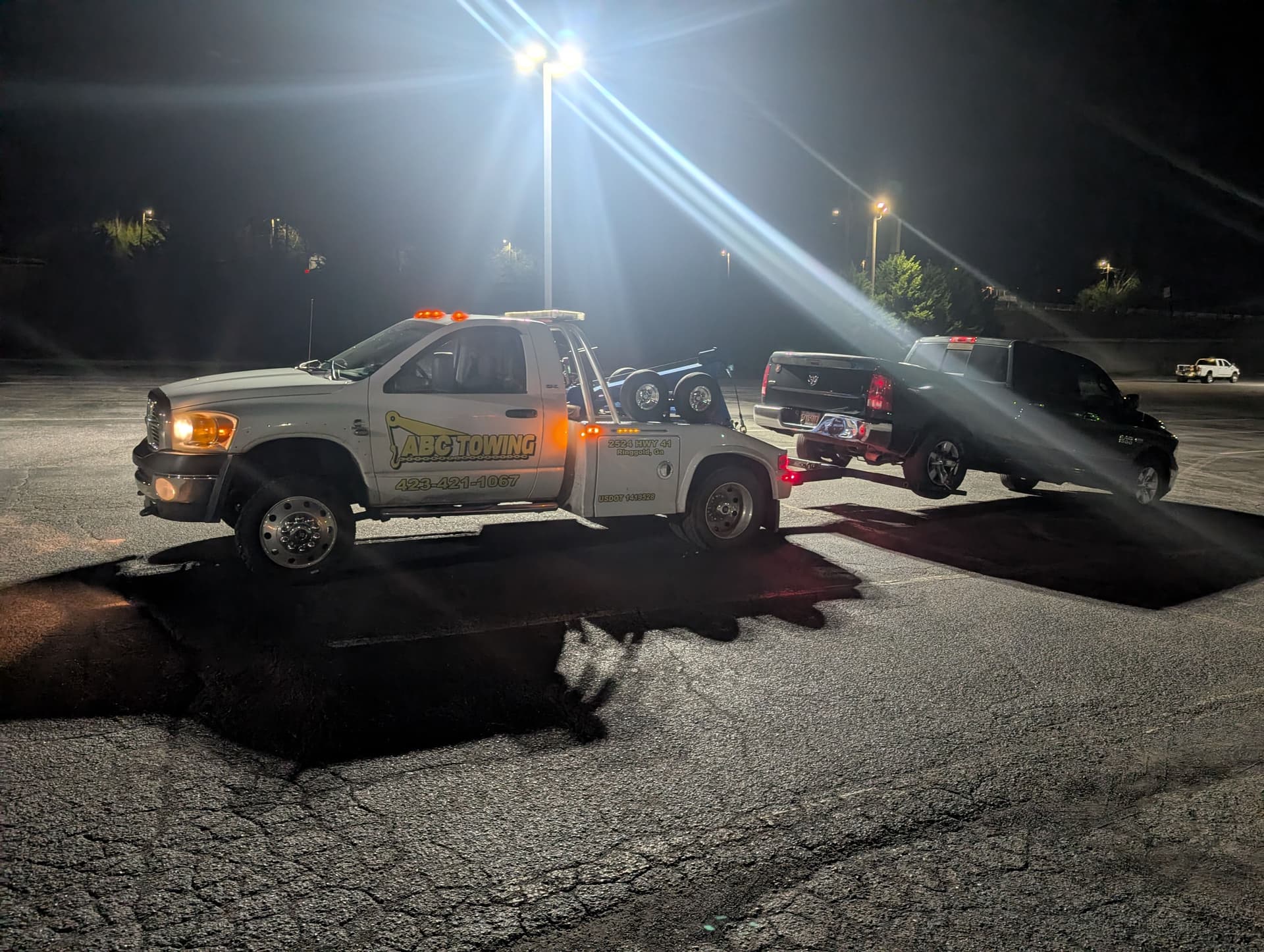 Nighttime Dodge Ram Rescue by ABC Towing image